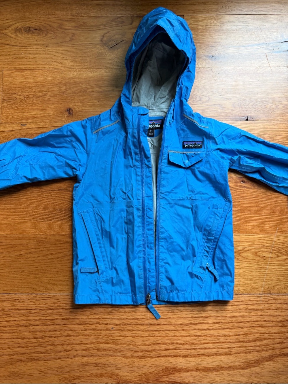 Patagonia Kids Bright Blue Hooded Raincoat 3T 💙 🌧️ H2No